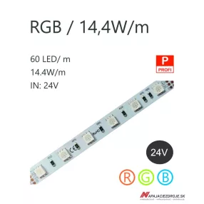 LED pás HQS-5050-60LED 14,4W / 24V / RGB