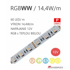 LED pás HQS-5050-60LED 14,4W / 12V / RGBWW