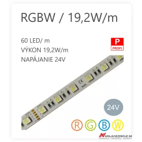 LED pás HQS-5050-60LED 19,2W / 24V / RGBW
