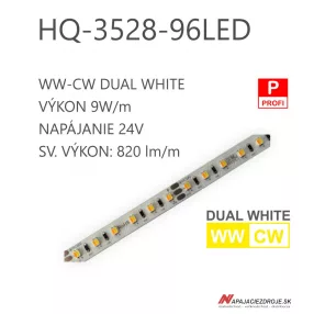 LED pás HQ-3528-96LED 9W / 24V / WWCW