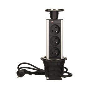 Nábytková zásuvka s 3xZ (inox)