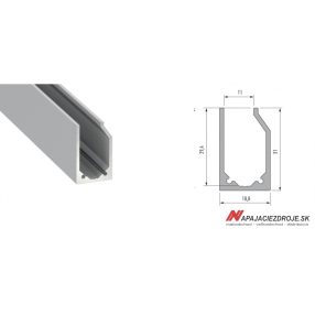 ALU PROFIL TYP I10 (strieborný anodizovaný)