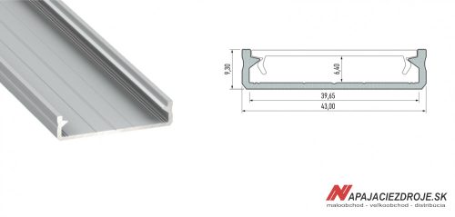 ZÁVESNÝ/PRISADENÝ DIZAJNOVÝ PROFIL TYP SOLIS PRE 3 x 10MM PÁS