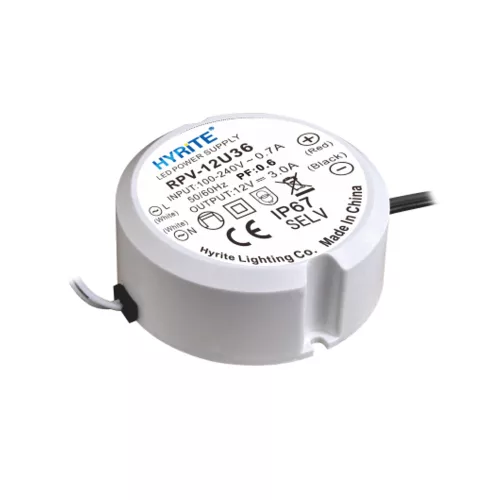 HYRITE RPV-12U36, zasilacz do LED 36W / 12V , IP67, ø=55mm