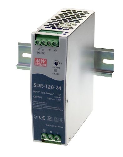 SDR-120-24 zasilacz impulsowy na szynę DIN 120W / 24V 